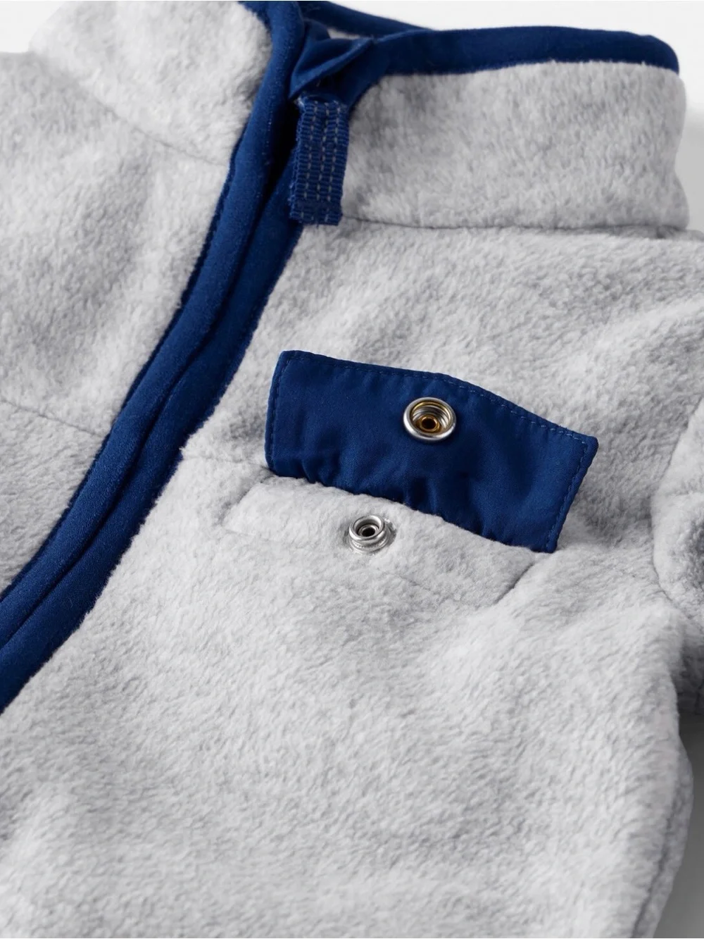 Carter's Gray Fleece One-Piece with Blue Trim